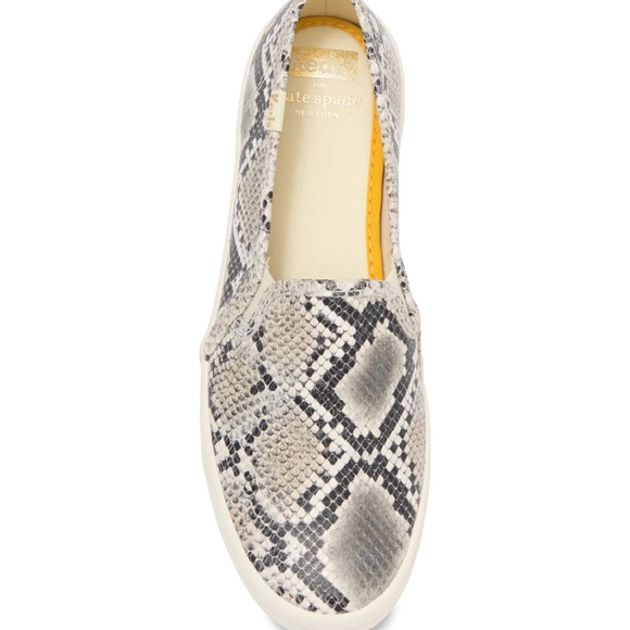 NEW Keds x kate spade new york Double Decker Snake Leather Sneakers Slip On - Picture 2 of 4